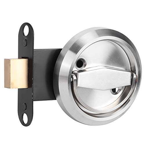 Ichiias Door Lever Lock 304 Stainless Steel Double‑Sided Lock Ring Handle Door Lock Accessories for Home Bathroom(Silver ) 5