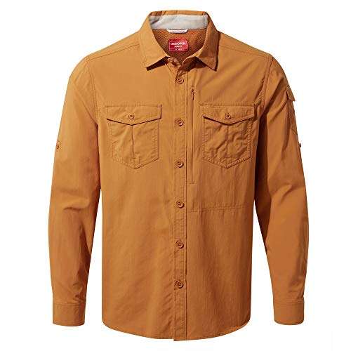 Craghoppers CMS605 Polyester NosiLife Adventure II Long-Sleeved Shirt, Small (Dark Khaki) 1