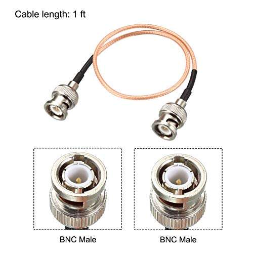 uxcell BNC Male to BNC Male Coax Cable RG316 RF Coaxial Cable 50 Ohm 1 Feet 2pcs for Video Signals,CCTV,DVR,Camera 2
