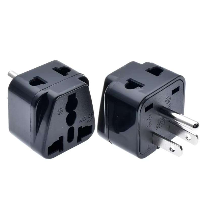 Travel Plug Adapter (Type B),Vsanstar 2 in one Universal Travel Adapter Socket for USA,Japan,Canada,Philippines - 3 Pack [Grounded & Universal] 2