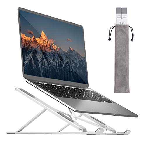 BY4U Foldable Tabletop Laptop Stand Holder with Adjustable Height Compatible for 7-17 inches Laptops
