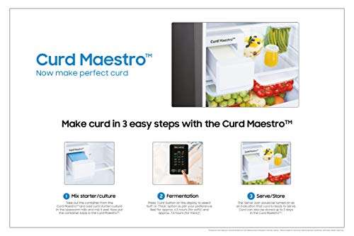 Samsung 314 L 2 Star Inverter Frost-Free Double Door Refrigerator (RT34T46324R/HL, Rythmic Twirl Red, Convertible, 2022 Model) 6