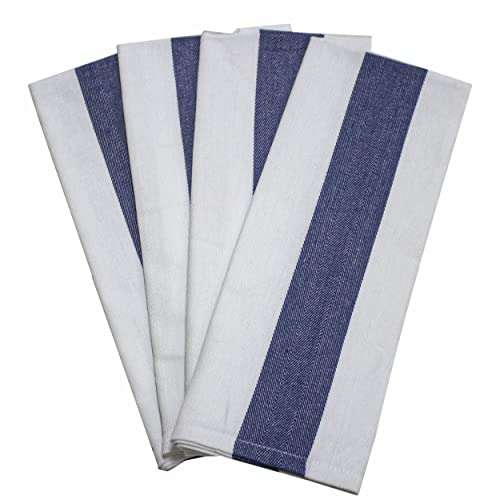 Amazon brand - Umi Herringbone Kitchen Dish Towels(16"x26",4-Pack, Blue) 1