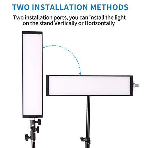 GIJUANRING 2 Packs Photography Lighting, Studio Video Light 3200K-5500K Bi-Color Dimmable LED Panel with Tripod Stand Bag for Portrait, Product Photography, YouTube Video Recording … 5
