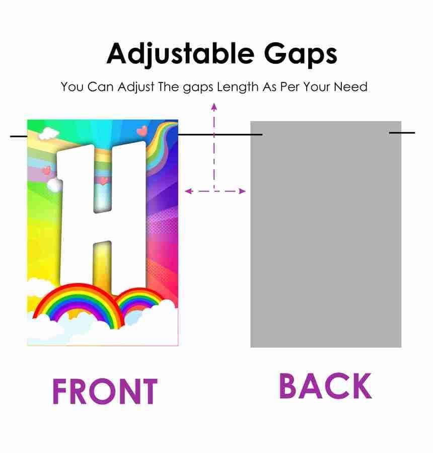 Partyzon Rainbow Theme Happy Birthday Kids Banner for Birthday Decoration Backdrop and Theme Party with Ribbon 5