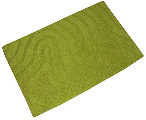 SW Home Care Featuring Self Designed 100% Cotton Tufted Green, Water Absorbent, Anti Skid Bathmat, Size - 50 X 80 cm 1