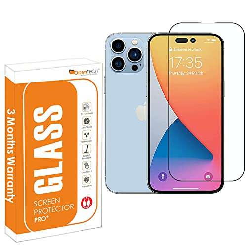 OpenTech Tempered Glass Screen Protector Compatible For Iphone 14 Pro With Edge To Edge Coverage And Easy Installation Kit For Smartphone 1
