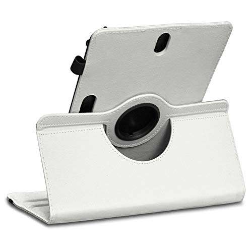 TGK Rotating Cover for Micromax Canvas Tab P702 Tablet 7 inch (White) 360 Degree Universal 3 Camera Hole Leather Stand Case 5
