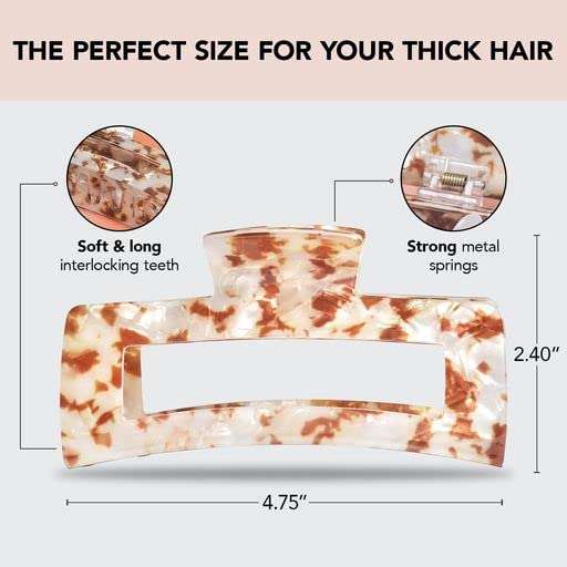 Kitsch Spiral Hair Ties, Large Plastic Open Shape Hair Clips & Large Hair Clips 6