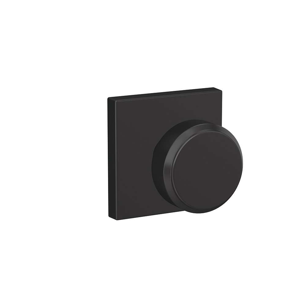 SCHLAGE Custom FC21 BWE 622 COL Bowery Knob with Collins Trim Hall-Closet and Bed-Bath Lock, Matte Black 1
