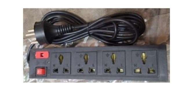 Electric Socket with Switch and Fuse (ES1) (for Light Products) 6 A Three Pin Socket () 1