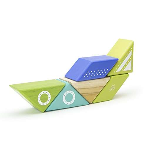 6 Piece Tegu Travel Pal Magnetic Wooden Block Set, Spaceship 5