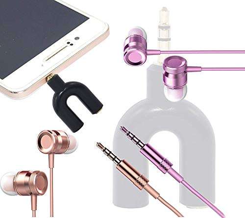 Lowfe Audio Jack Headphones with mic, 3.5 mm Jack Splitter 2 Male 1 Female Black (U-Shape) 5