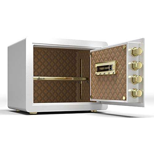 Ma DONG Safety cabinet, double alarm intelligent wall fingerprint password mini household safe deposit box, suitable for: office/home/finance, 3 colors optional @ (Color : Coffee gold) 3