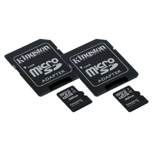 BlackBerry 8900 Curve Cell Phone Memory Card 2 x 32GB microSDHC Memory Card with SD Adapter (2 Pack)