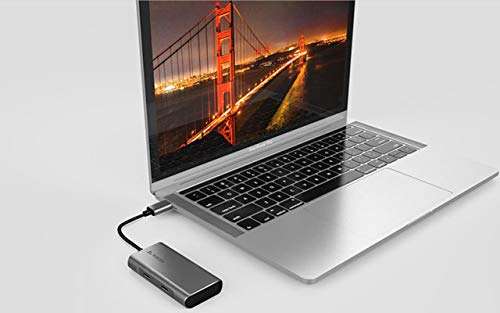 Juiced Systems QuadHUB - USB-C 4 Port Portable USB Hub - 2 USB-C 3.2 Gen 2 Ports | 2 USB-A USB 3.2 Gen 2 Ports 4