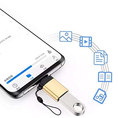 BoxWave Cable Compatible with Backbone One PlayStation Edition (iPhone) - USB-C to A PortChanger (2-Pack), USB Type-C OTG USB Portable Keychain - Slate Black 6