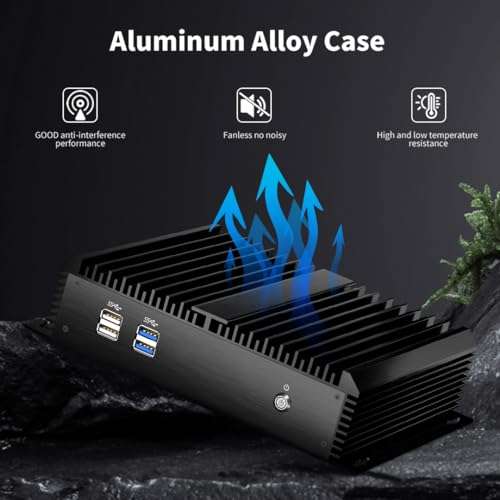 Thdeukoty Fanless Mini Industrial PC, Desktop Computer Core i3-5005U Windows 10 Pro, 8GB RAM 256GB SSD, 2xNICs, 2*COM RS232, 4xUSB3.0, Dula-Band WiFi, HDMI/VGA Ports, Gigabit LAN, Auto Power On 6