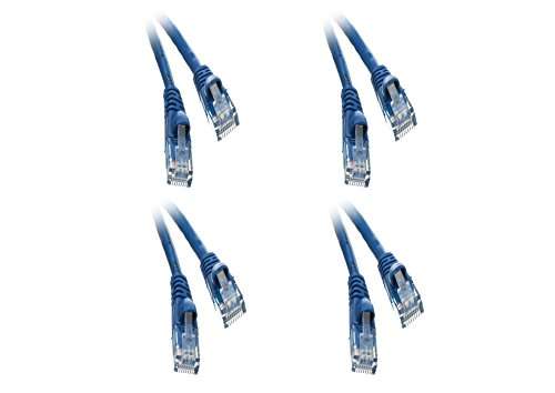 C&E 4 Pack, CAT5E Ethernet Patch Cable, Snagless/Molded Boot, 50 Feet, Blue (CNE503818) 1