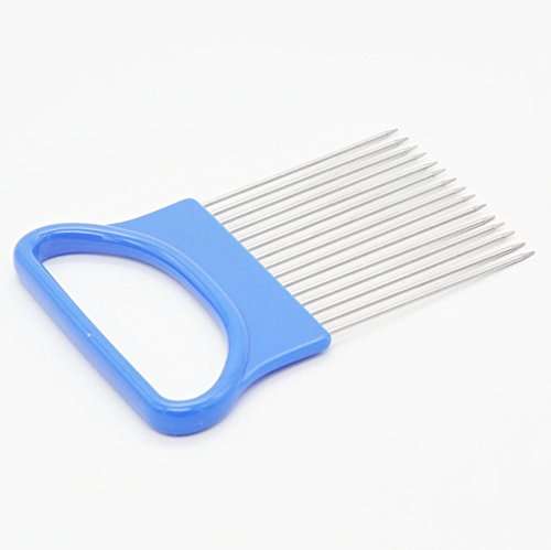 iDream Stainless Steel Onion Tomato Vegetable Slicer Cutter Holder, Blue 1