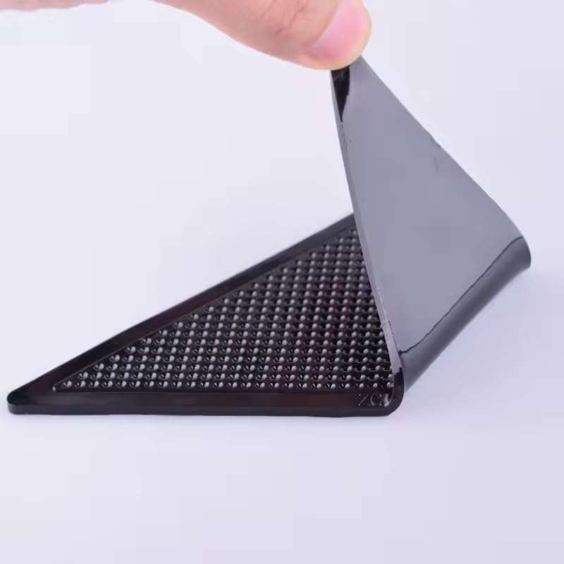 Generic Anti Slip Carpet Pads Triangle Double Sided Strong Adhesive Rug Grippers for Hardwood Floors, Black, Transparent 3