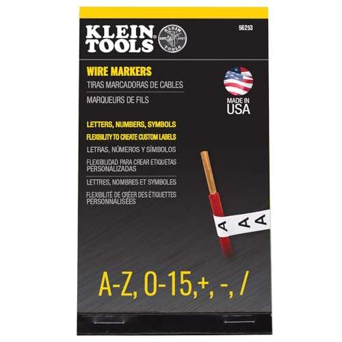 Klein Tools 56253 Wire Marker Book, Black Letters, Numbers, and Symbols 1