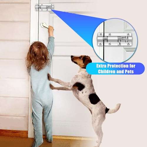INBOF 2 Pack Slide Lock, 3 Inch Barrel Bolt Latch, Premium Door Bolt Lock, Stainless Steel Slide Bolt Latch, Thickened Slide Latch Lock with 12 Screws, Slide Locks for Inside Door 5