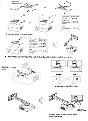 farsee living Projector Wall Mount with Universal LCD/DLP Mounting, Telescopic Bracket Hanger, High-Precision Adjustable & Load Capacity Projector Mount Wall White Projector mounts(19.49"-49.21") 4