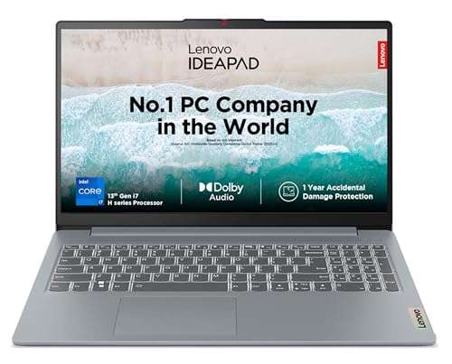 Lenovo IdeaPad Slim 3 13th Gen Intel Core i7-13620H 15" (38.1cm) FHD IPS 300 Nits Thin & Light Laptop (16GB/512GB SSD/Win 11/Office 2021/Alexa built-in/3 month Game Pass/Grey/1.62Kg), 83EM008GIN 1