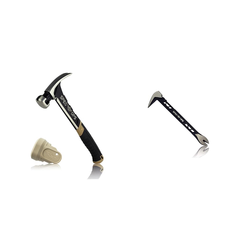 Spec Ops Tools Father's Day Gifts for Dad 20 oz Nailing Hammer, 10" Nail Puller Cats Paw Pry Bar, Donated to Veterans 1