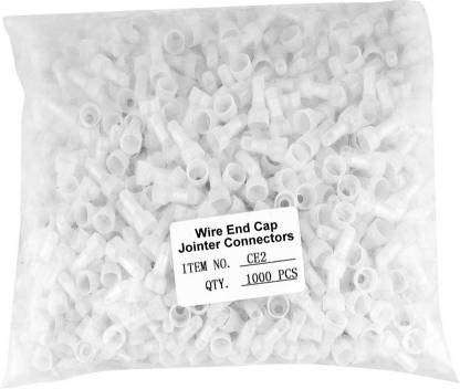 Filox Closed 1000 Pcs CE2 End Crimp Terminal Wire End Cap Transparent Plastic Nylon Protective Closed End Wire Crimp Connector Cap 1