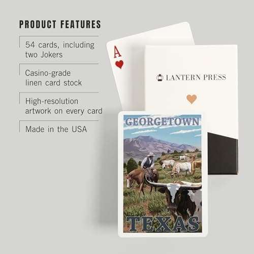 Georgetown, Texas, Longhorns (52 Playing Cards, Poker Size Card Deck with Jokers) 3