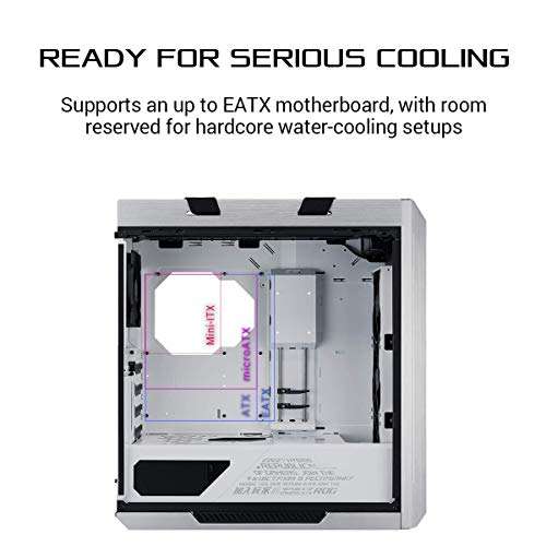 ASUS ROG Strix Helios GX601 White Edition RGB Mid-Tower Computer Case for ATX/EATX Motherboards with Tempered Glass, Aluminum Frame, GPU Braces, 420mm Radiator Support and Aura Sync 5