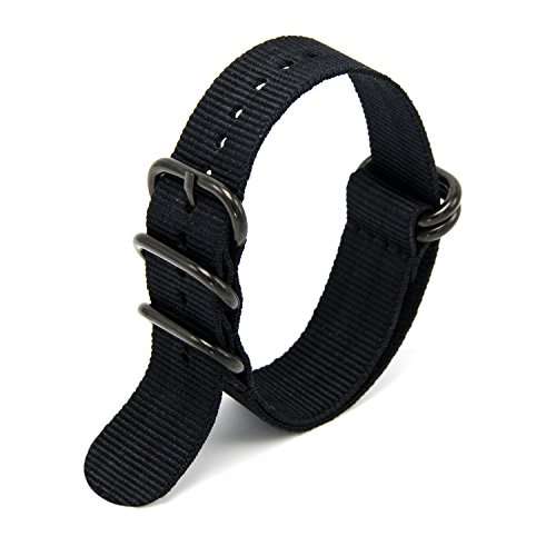 CIVO Heavy Duty G10 Zulu Military Watch Bands Premium Ballistic Nylon Watch Strap 5 White Rings with Stainless Steel Buckle 20mm 22mm 24mm … (Smoke Grey, 24mm) 4