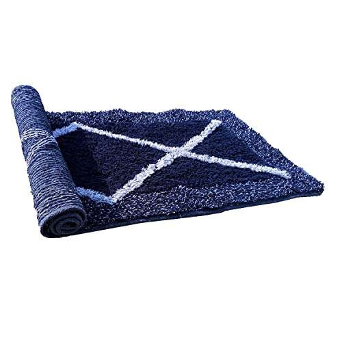 KattyHome Kitchen Runner with Bath Mat (Blue, Cotton, 40X60 cm),(16x25 inch) (44x150 cm , 40x60 cm, Blue) 4