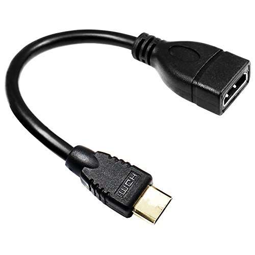 Afunta Mini HDMI Male to HDMI Female Converter Adapter Cable Cord 1080P 5