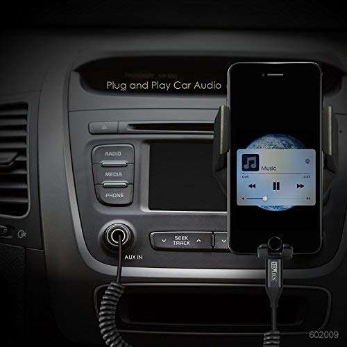 iDARS Lightning AUX Cord, Apple MFi Certified Lightning Audio Cable, Compatible with iPhone for Car Stereo/Home Stereo/Headphones/Speaker Adapter Support iOS 10 or Above-Coiled (Black) 2