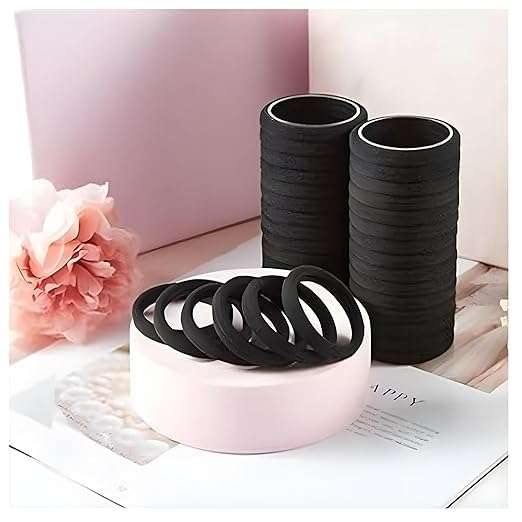 Cerrito Hair Band for Women & Girls, No Damage Hair Elastics, Strong Hold Ponytail Holders, Soft, Stretchable Rubber Bands for Thick, Thin, Curly & Straight Hair (Black, Pack of 30) 5
