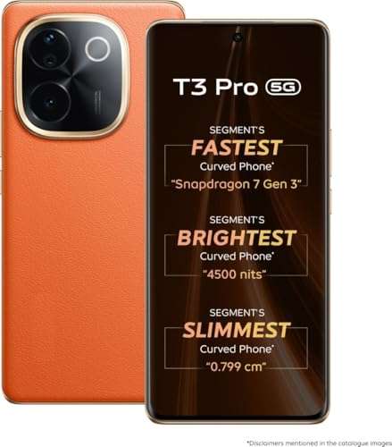 vivo T3 Pro 5G (Sandstone Orange, 8GB RAM+ 128GB Storage) Snapdragon 7 Gen 3 Processor | AMOLED Display | Dual Nano-SIM | 5500mAh Battery 1