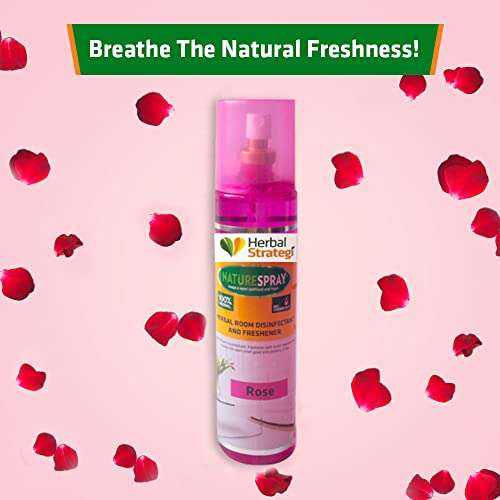 Herbal Strategi – NatureSpray Rose|Room Freshener |Rose Aromatic Fragrance | Disinfectant | Completely Herbal |Eco-friendly & Biodegradable| Made With Natural Essential Oils| Irritant-Free, Chemical-Free |Baby-Safe, Skin-Safe, Pet-Safe |250mL 3
