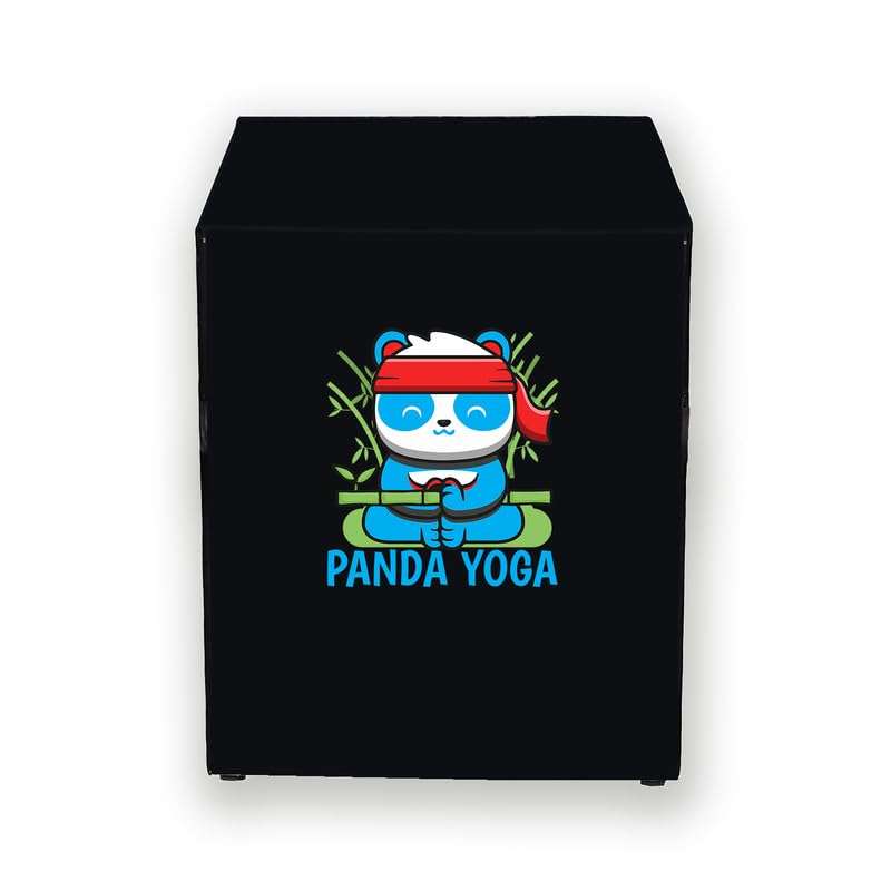 HIZING Front-Load Washing Machine Cover Front Load/Dishwasher, Universal Compatible/Suitable for - 6.5 Kg, 7 Kg, 7.5 Kg, 8 Kg Bosch/LG/Samsung/Whirlpool/LLYOD/Godrej Solid Black Panda Yoga Print 1