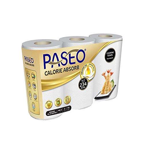 PASEO Kitchen Towel 70 Sheets x 3 Rolls (2 Ply)(Calorie Absorb) 1