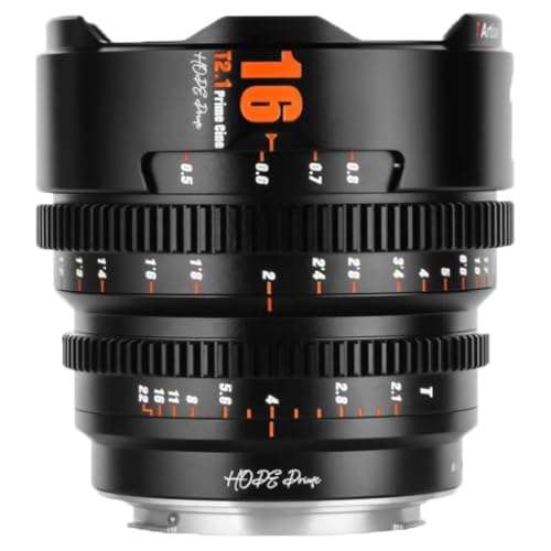 7artisans 10mm/16mm/25mm/35mm/50mm/85mm T2.1 Cine Lens for M43 Mount APS-C 260° Ultra Long Focus Large Aperture Prime Mirrorless Camera Lens for Portraiture/Street Photography/Humanistic(16mm) 1