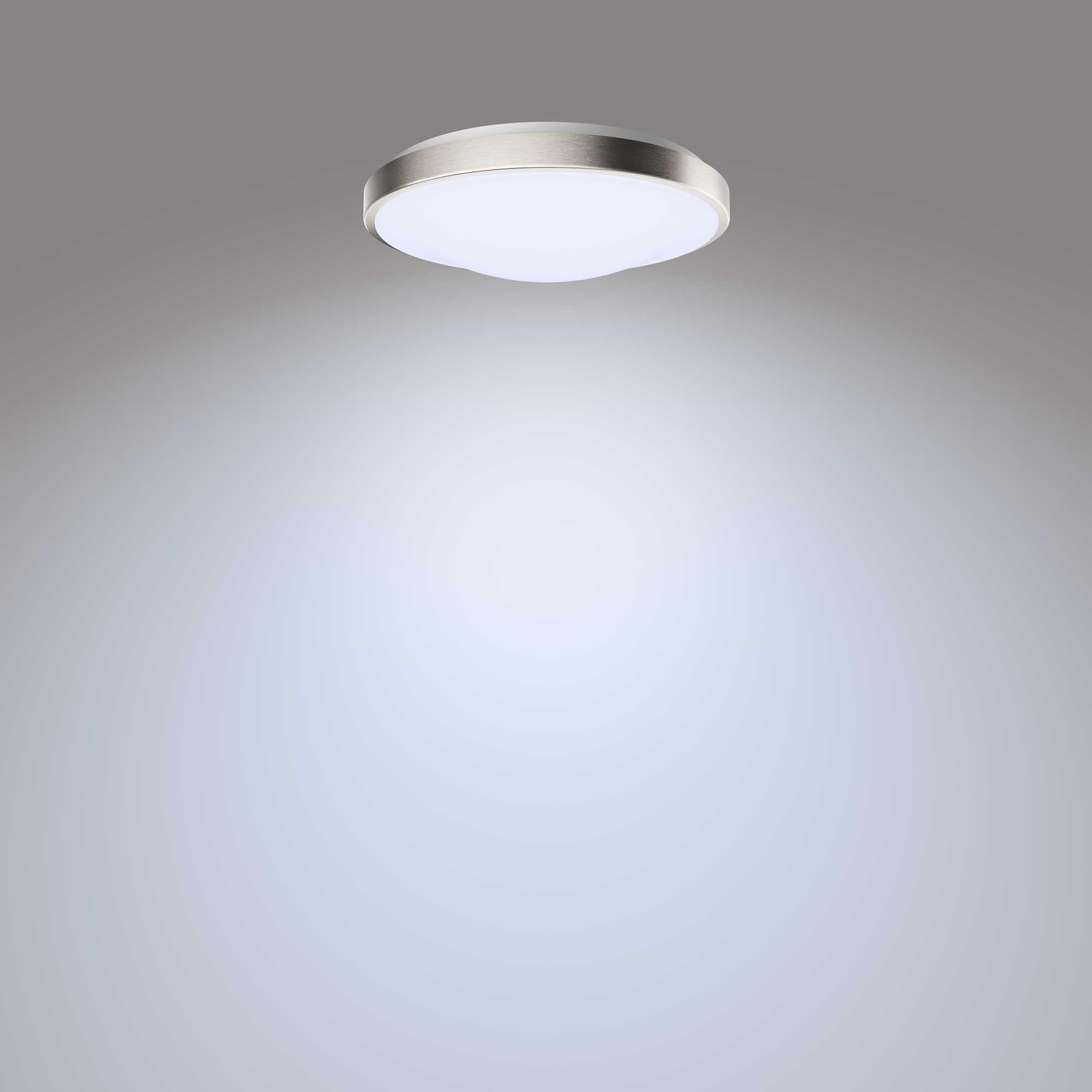 Philips LED Flush Mount Silver Ceiling Light 1-Pack Selectable White Multi-CCT 1500 Lumen (20W = 90W) No Bulbs Required 4