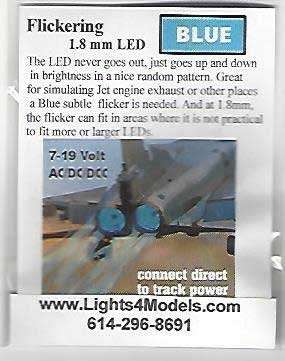 Evan Designs FLU2 Flickering Blue 1.8mm LED 2