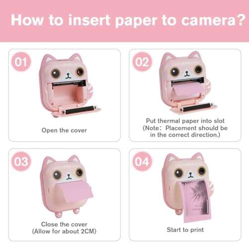 Ainiv 12 Rolls Kids Instant Camera Refill Print Paper, 2.2 x 1inch Camera Print Paper, BPA-Free Non-Adhesive Smooth Papers, Print Camera Accessories, Print Paper for Kids Instant Camera 3