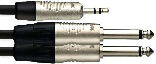 Stagg 3ft. N Series Y Cable - Stereo Mini Phone Plug / 2 x Mono Phone Plug