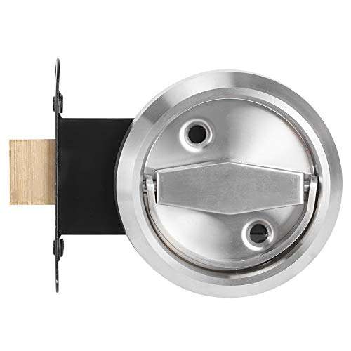 Ichiias Door Lever Lock 304 Stainless Steel Double‑Sided Lock Ring Handle Door Lock Accessories for Home Bathroom(Silver ) 4