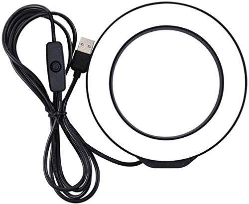 Hayfive Flashes Table lamp Rechargeable Flexible USB Table Lamp Brightness Controllable Three-Touch Dimming Storage Pen Phone Holder Touch Ring Light (Color : Blue) Ringlight Flashes (Color : 01) 1