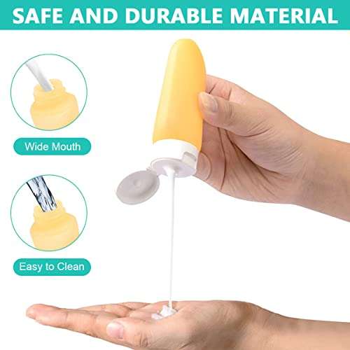 MAYCREATE® Travel Bottles for Toiletries 11pcs Kit, Leak Proof Travel Containers Squeeze Bottle for Travelling, Spray Bottles Cream Jars Refillable Dispenser Bottle Set for Shampoo Lotion, BPA-Free 3